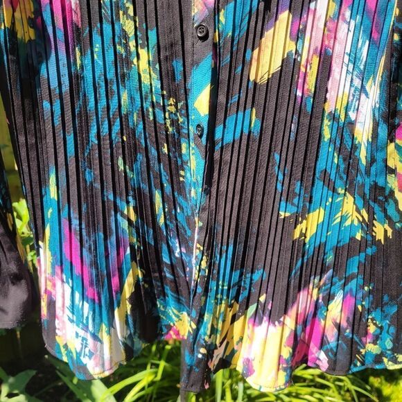 Multi Colored Button Down Blouse - Picture 4 of 12